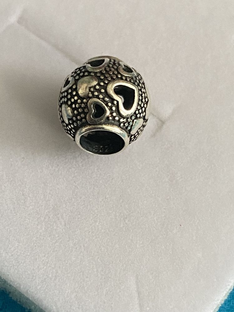 nowa oksydowana zawieszka charms beads retro kulka miłości srebro 925