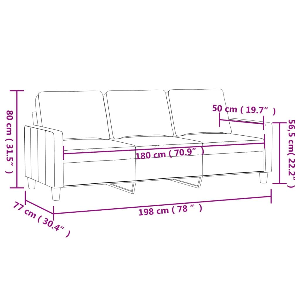 Sofa 3 osobowa vidaxl cappuccino. beż