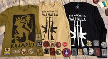 Футболки, реглан, тактические патчи, Valhalla, Krampus, размер XL.