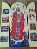 Tryptyk Papieski Ikona św.Jana Pawła II Pielgrzyma Świata