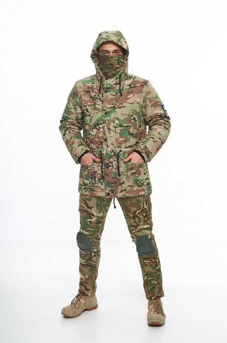 Військова форма зимова тепла мультикам парка та штани з наколінниками