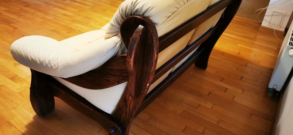 Sofa 2os. + fotel skórzane