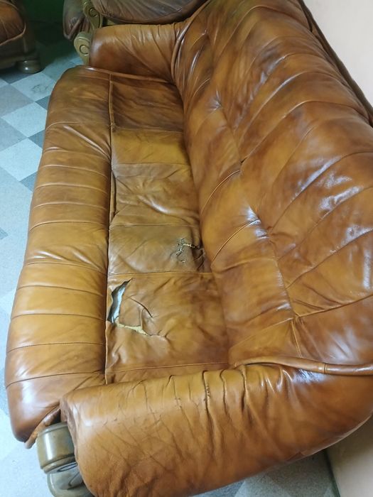 Komplet wypoczynkowy skórzany