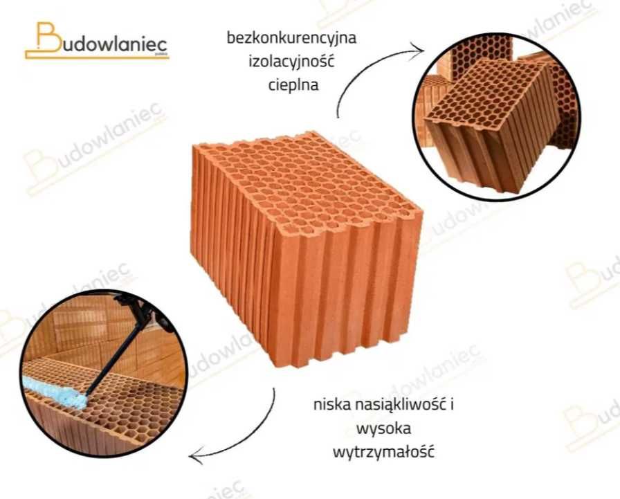 Cegła Pustak TERMOton 25P+W szlifowany Diament Plus Plaster Miodu+dost