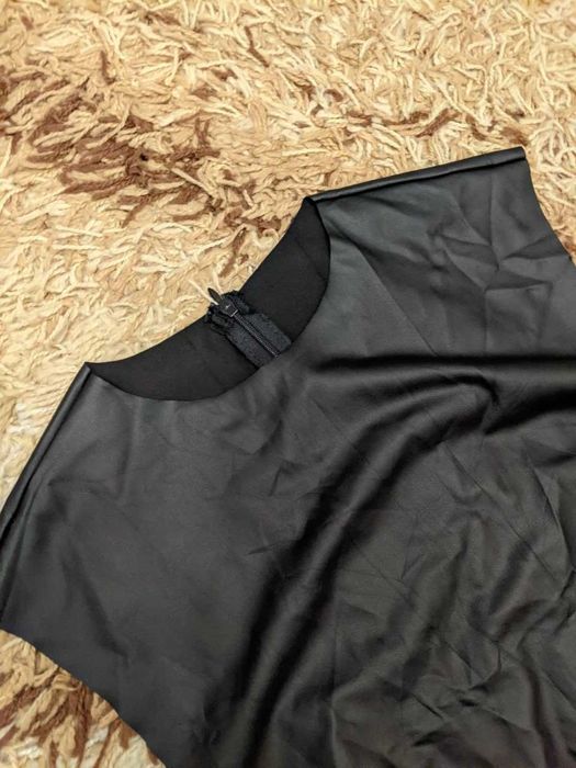 Кожаное Платье футляр шкіряна довга Сукня L-XL Ділова Госпожа Casual