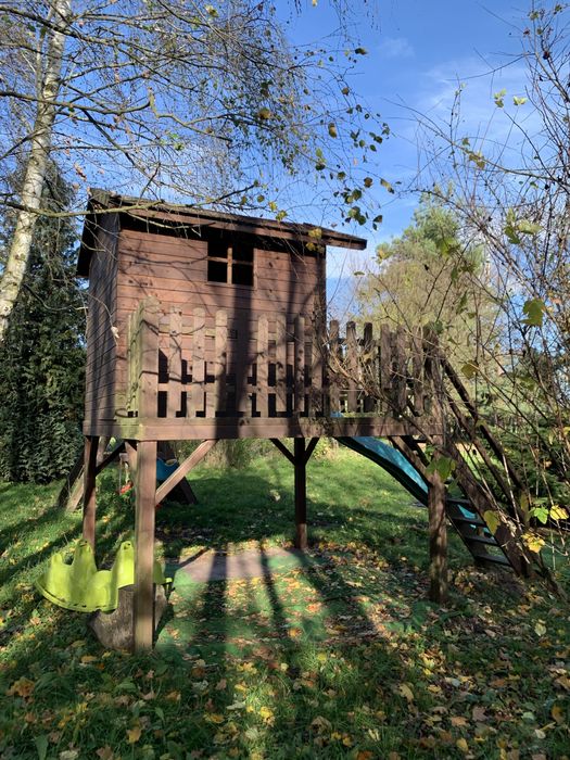 Drewniany domek-plac zabaw dla dzieci -duży