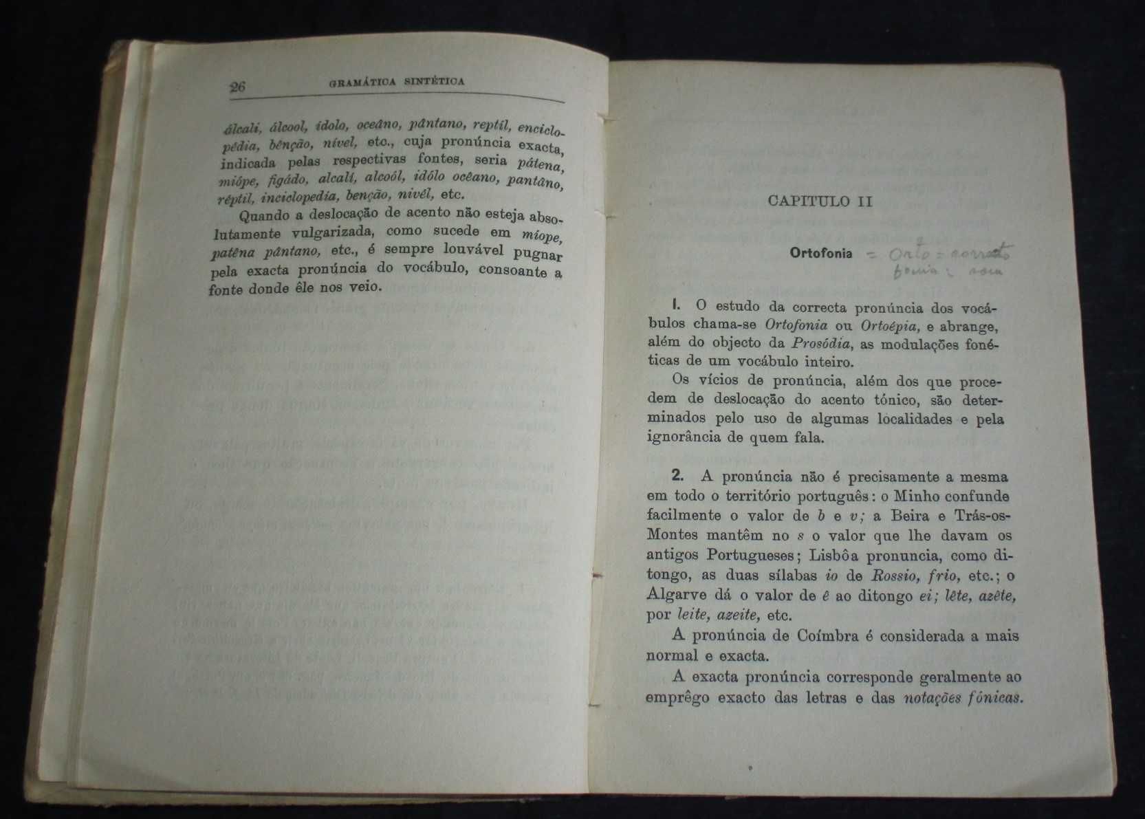 Livro Gramática Sintética da Língua Portuguesa Cândido de Figueiredo