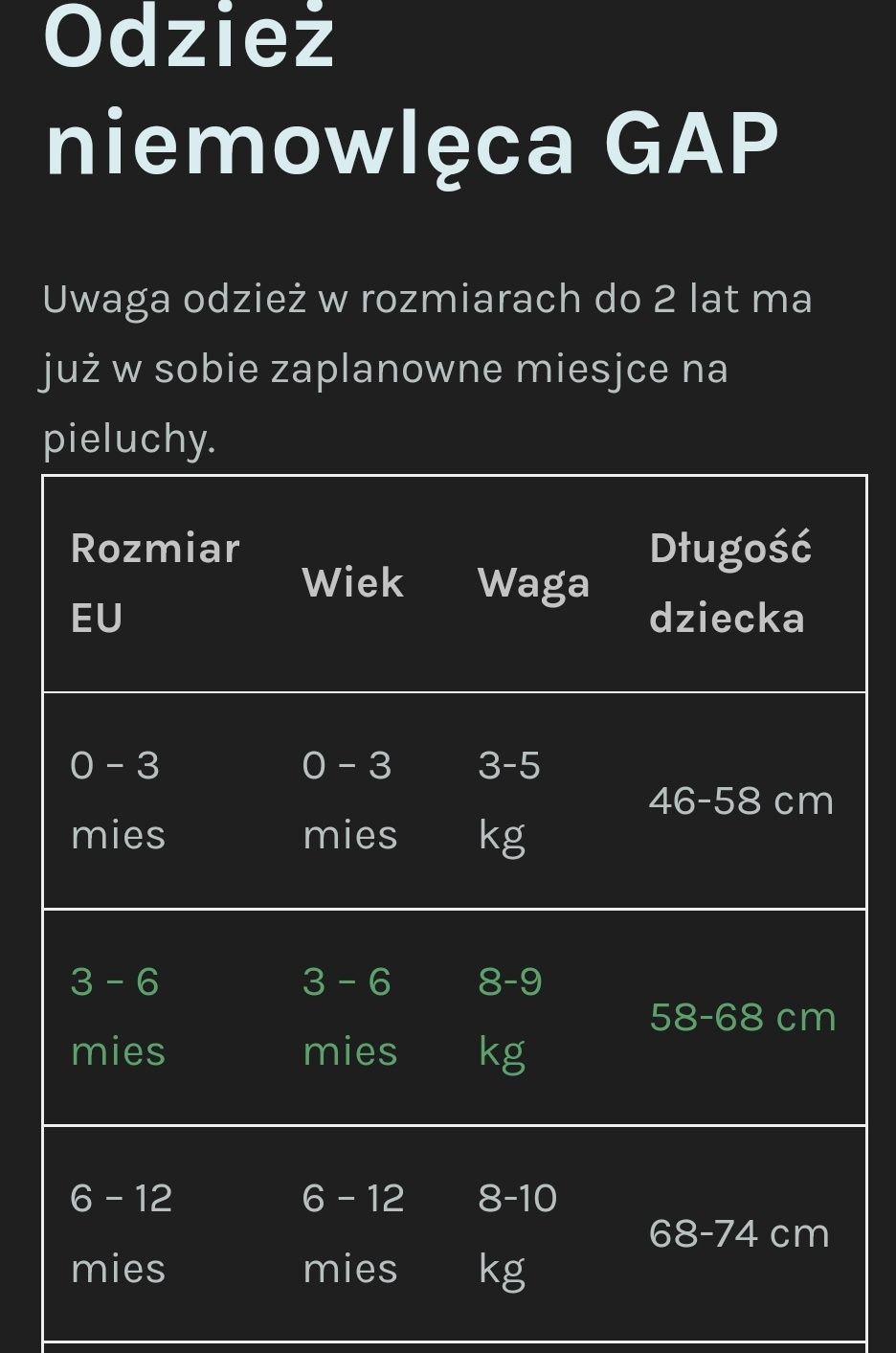 Kombinezon MIŚ zimowy GAP, rozmiar 3-6 mcy, 62 - 68