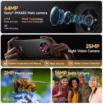 Ulefone Armor X32 pro 5g, 5.6", Dim 6300, 90Hz, 8/256Gb, 5500mA, NFC