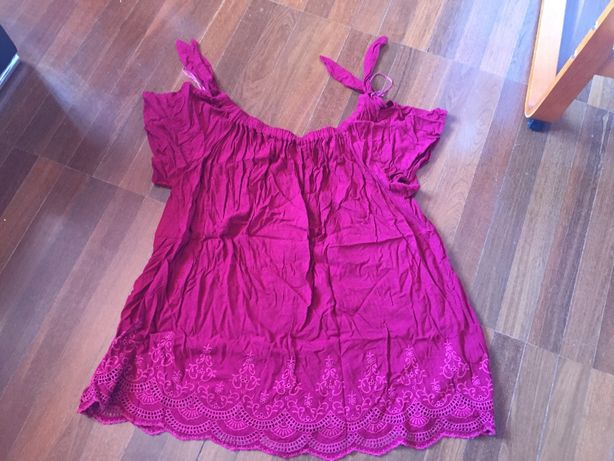 blusa pink / roxa com alguma renda, tamanho 58 / 60