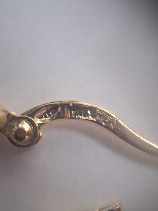 Złote diamentowane kolczyki koła , włoskie p. 585,14K