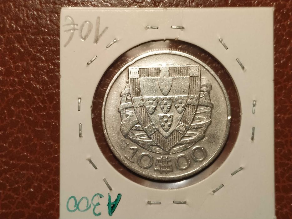A300 moeda em prata de 10 escudos de 1932 (Caravela-barcos) - Portugal