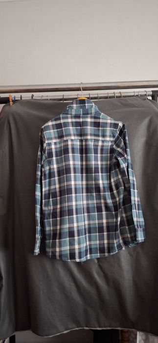 Camisa xadrez azul e verde