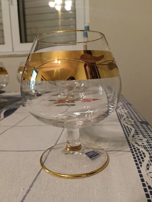 Conjunto de copos em cristal com ouro - CreArt (Itália)