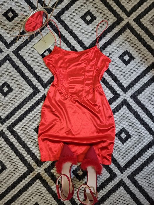 Шовкова корсетна h&m сукня платье женское міні плаття шёлковое