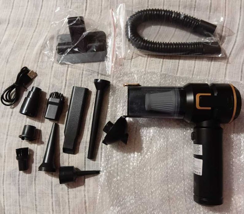 Пылесос аккумуляторный мини 4в1 18000Па БМ 3х скорости 10 насадок