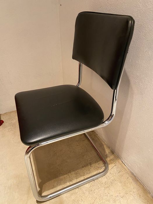 Krzesło biurowe metal skóra