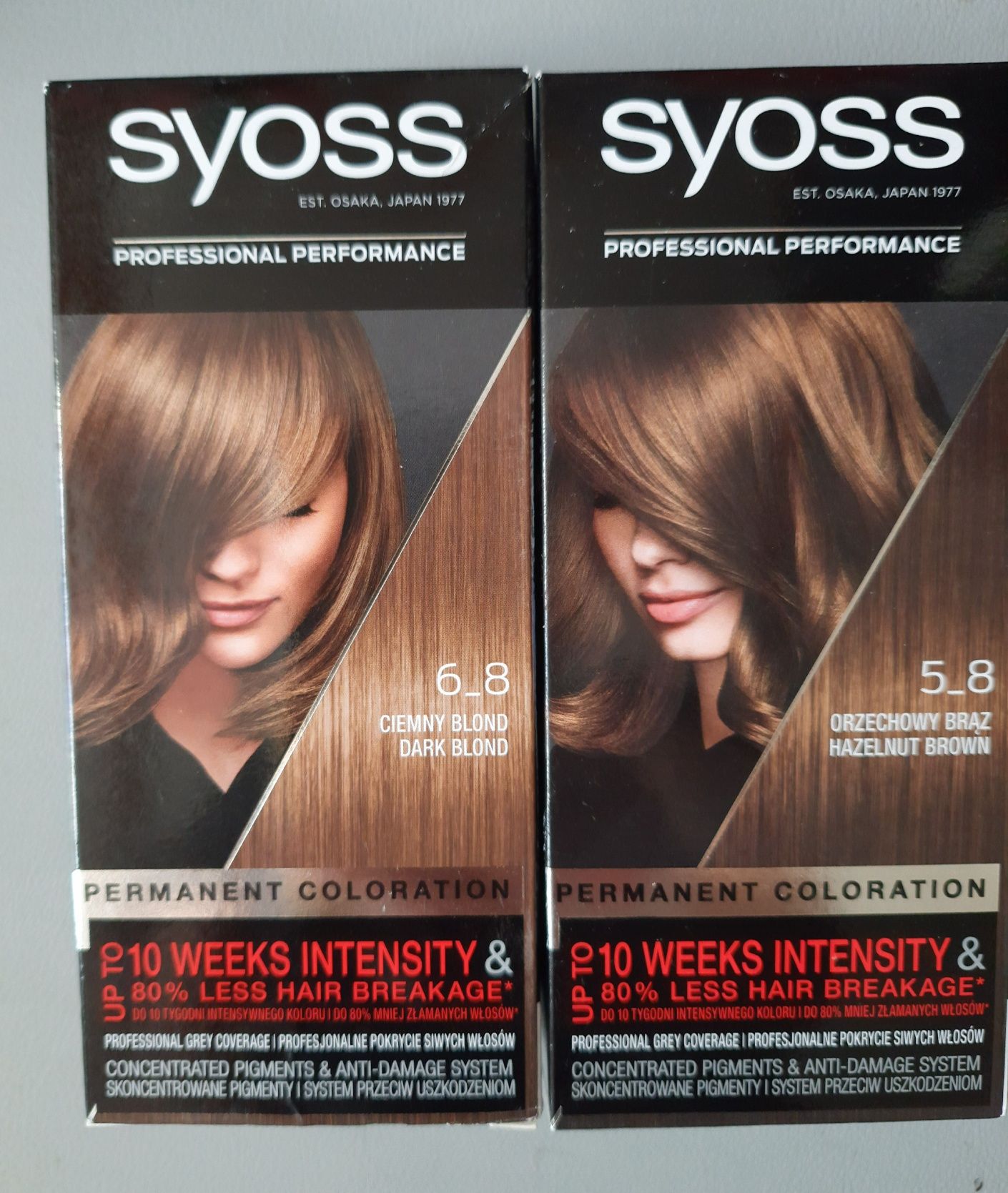 5szt krem koloryzujący Syoss:orzechowy brąz5_8(4szt)+1ciemny blond 6_8