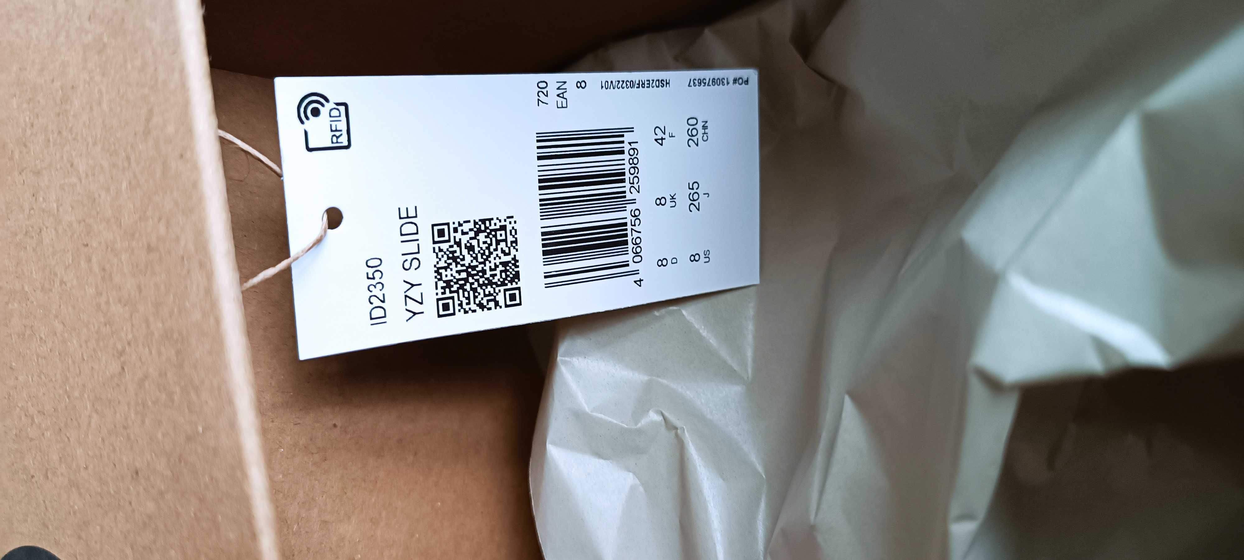 (r. Eur 42/ us8) Adidas Yeezy Slide Slate Grey ID2350 klapki