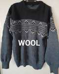 Wełniany sweter męski M ciepły skandynawski vintage retro ciepły