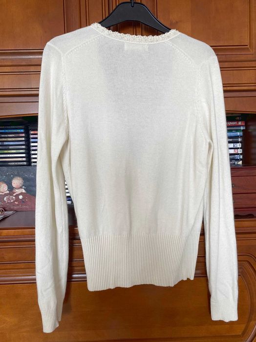 Кофточка для нареченої, ангора, кашемір, вишивка бісером, р.46.