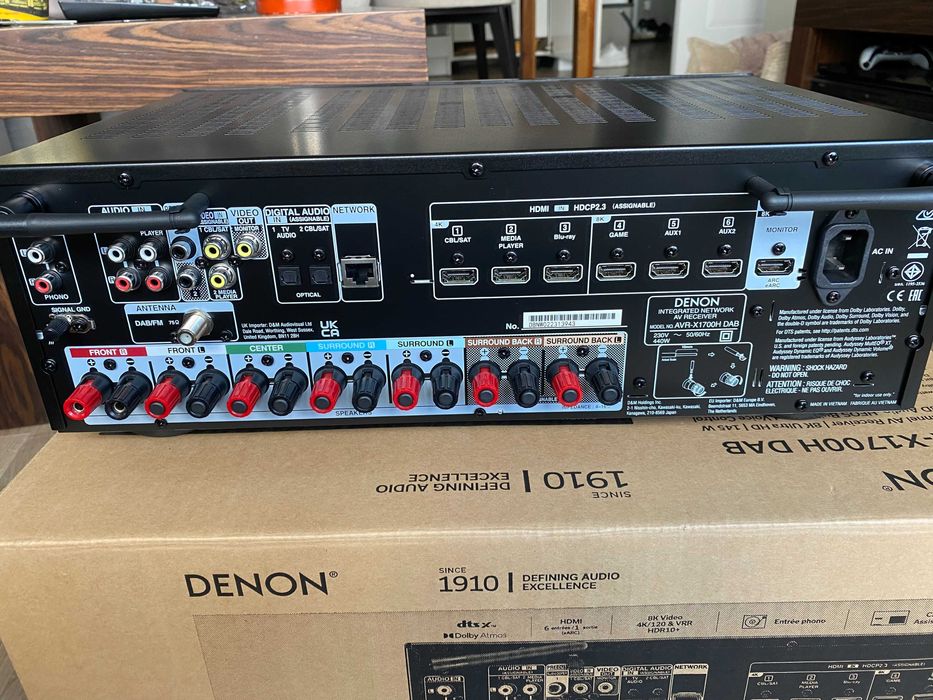 Amplituner DENON AVR-X1700H DAB Czarny 7.2-kanałowy,8K,dźwięk 3D