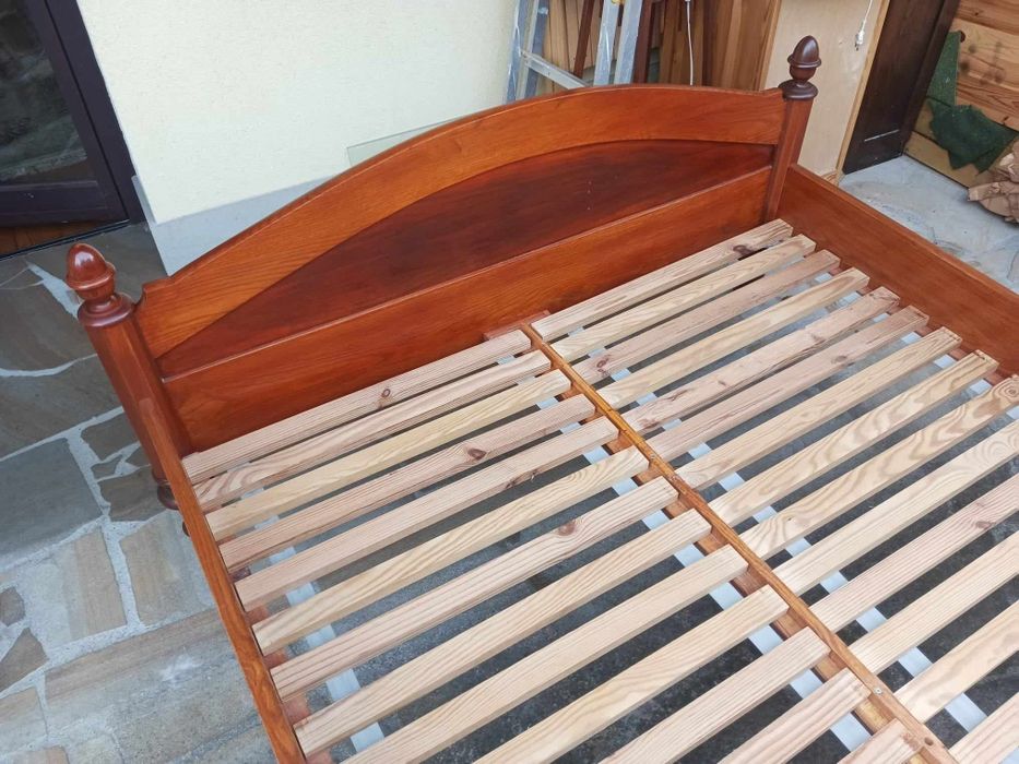 Stare łóżko Łoże drewniane vintage antyk 140cm