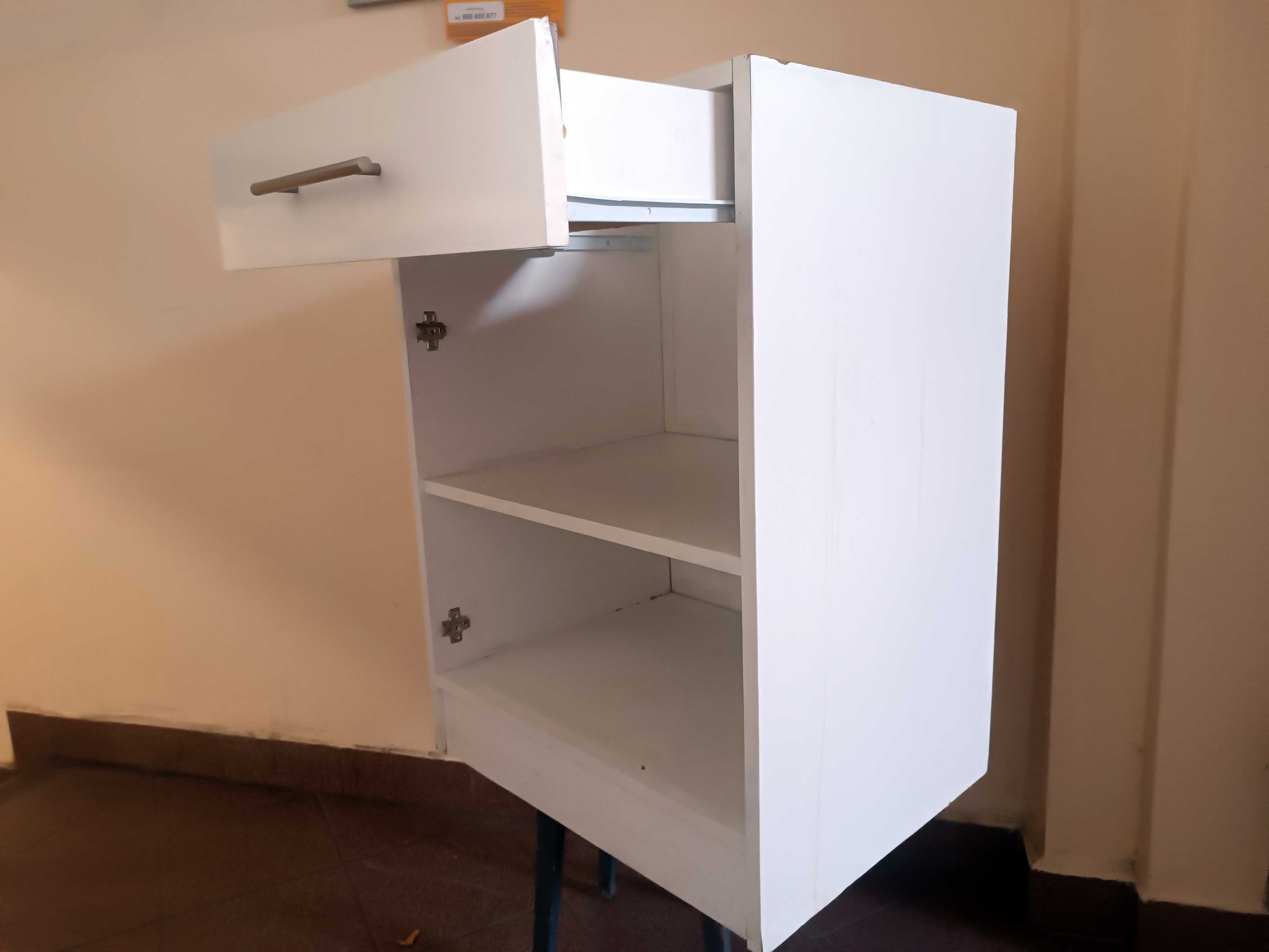 Szafka kuchenna / magazynowa podblatowa, biała 60 x 82,5 x 49,5