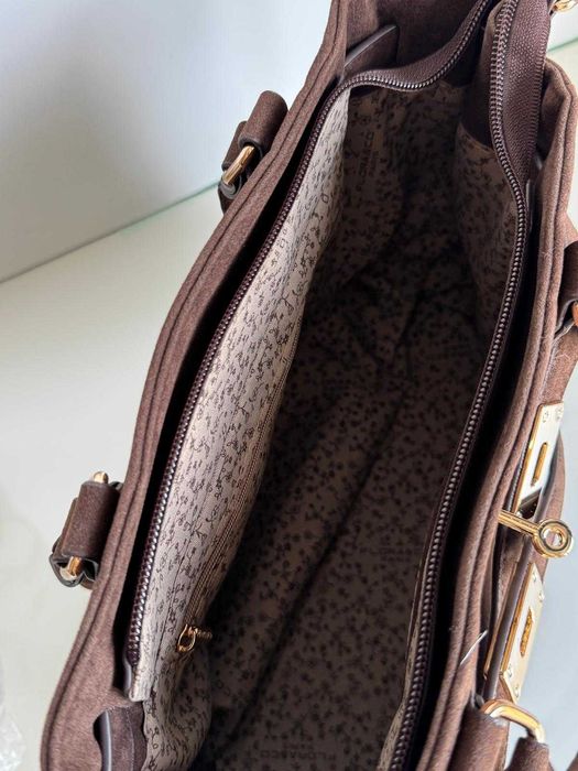 Torba Flora&Co torebka shopper zamsz zamszowa eco brązowa czekoladowa