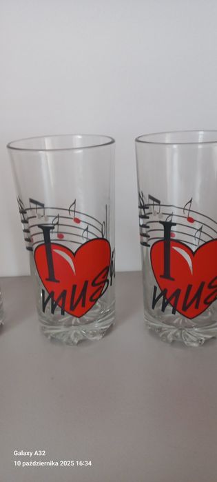 Szklanki I love music 6 sztuk