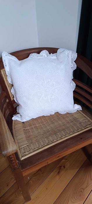 Poszewka koronkowa dekoracyjna biała 45/45