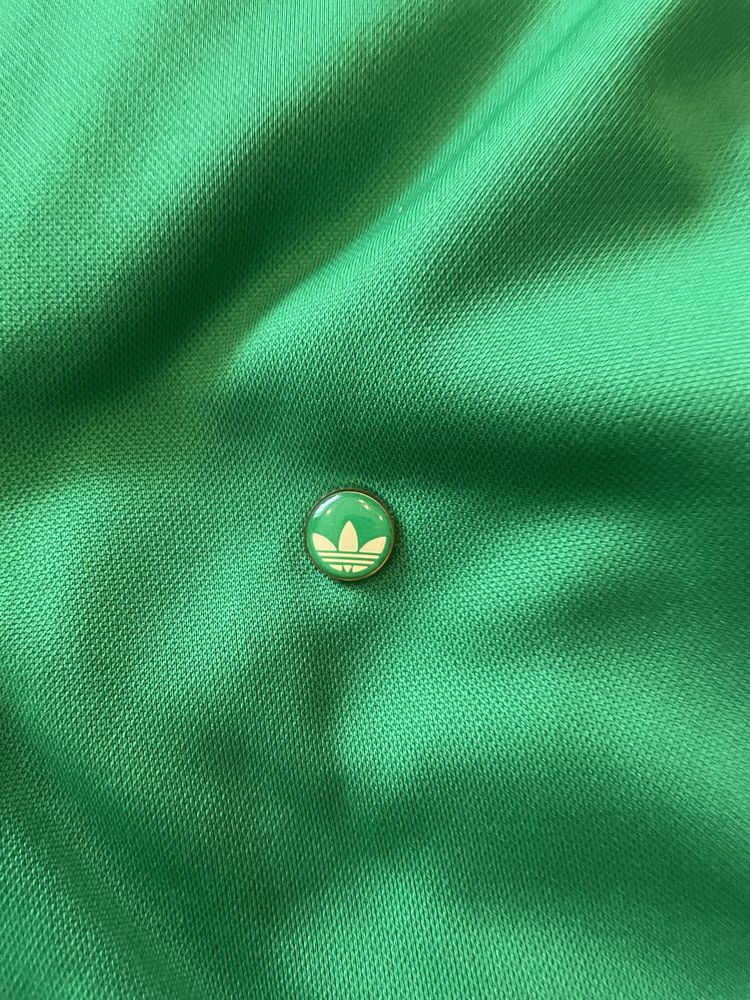 Adidas  jacket green with trefoil logo.