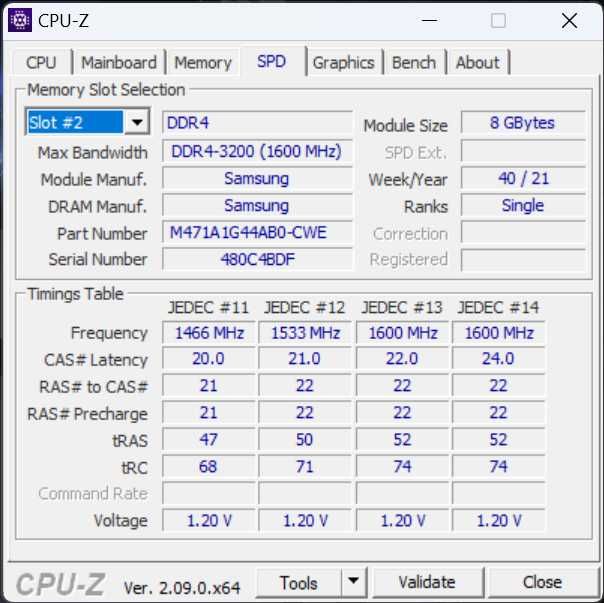Оперативна пам'ять для ноутбука SODIMM DDR4 16GB (8x2) 3200MHz Samsung