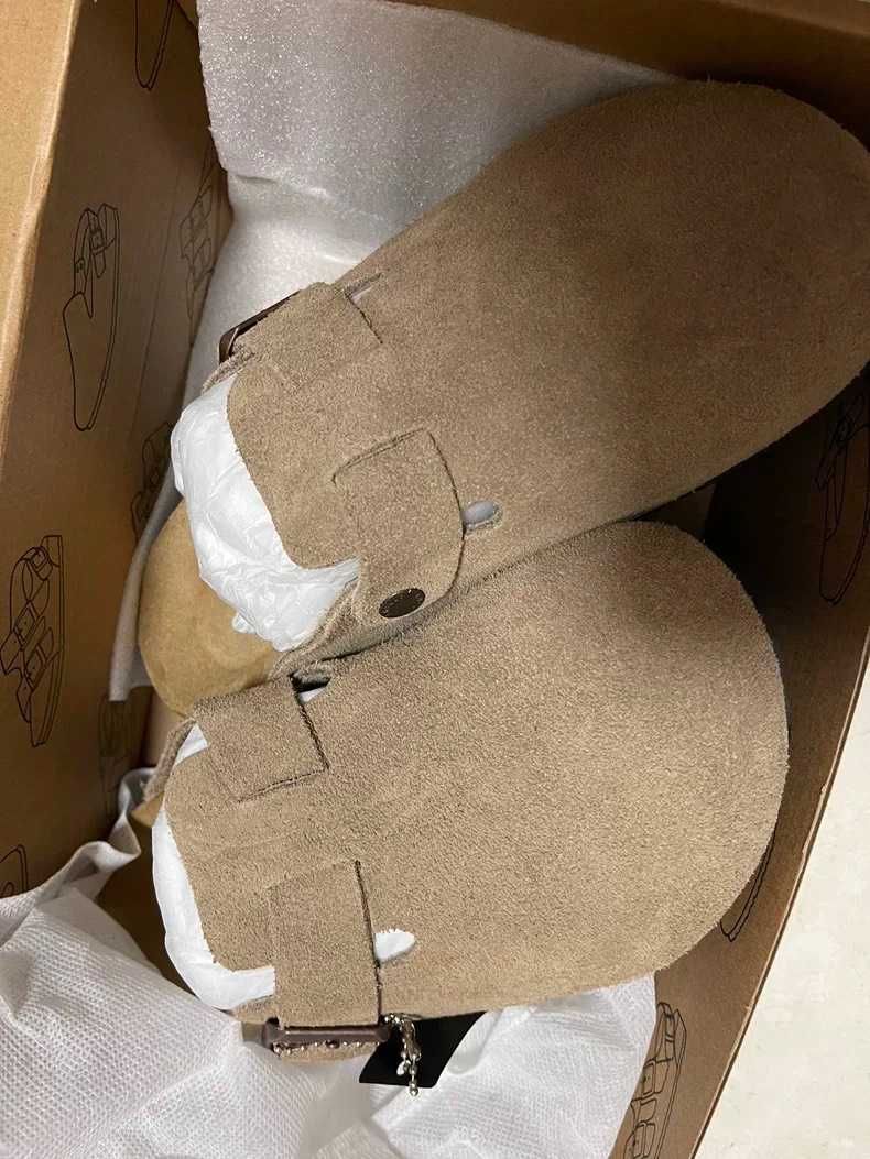 buty codzienne Birkenstock Boston brązowy Klapki R.38