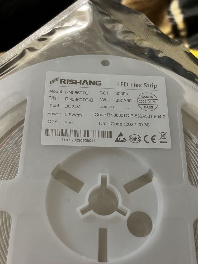 led стрічка rishang 24v НОВА білий теплий колір