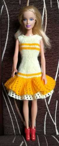 Sukienka, ubranko dla lalki Barbie, ręczne wykonanie