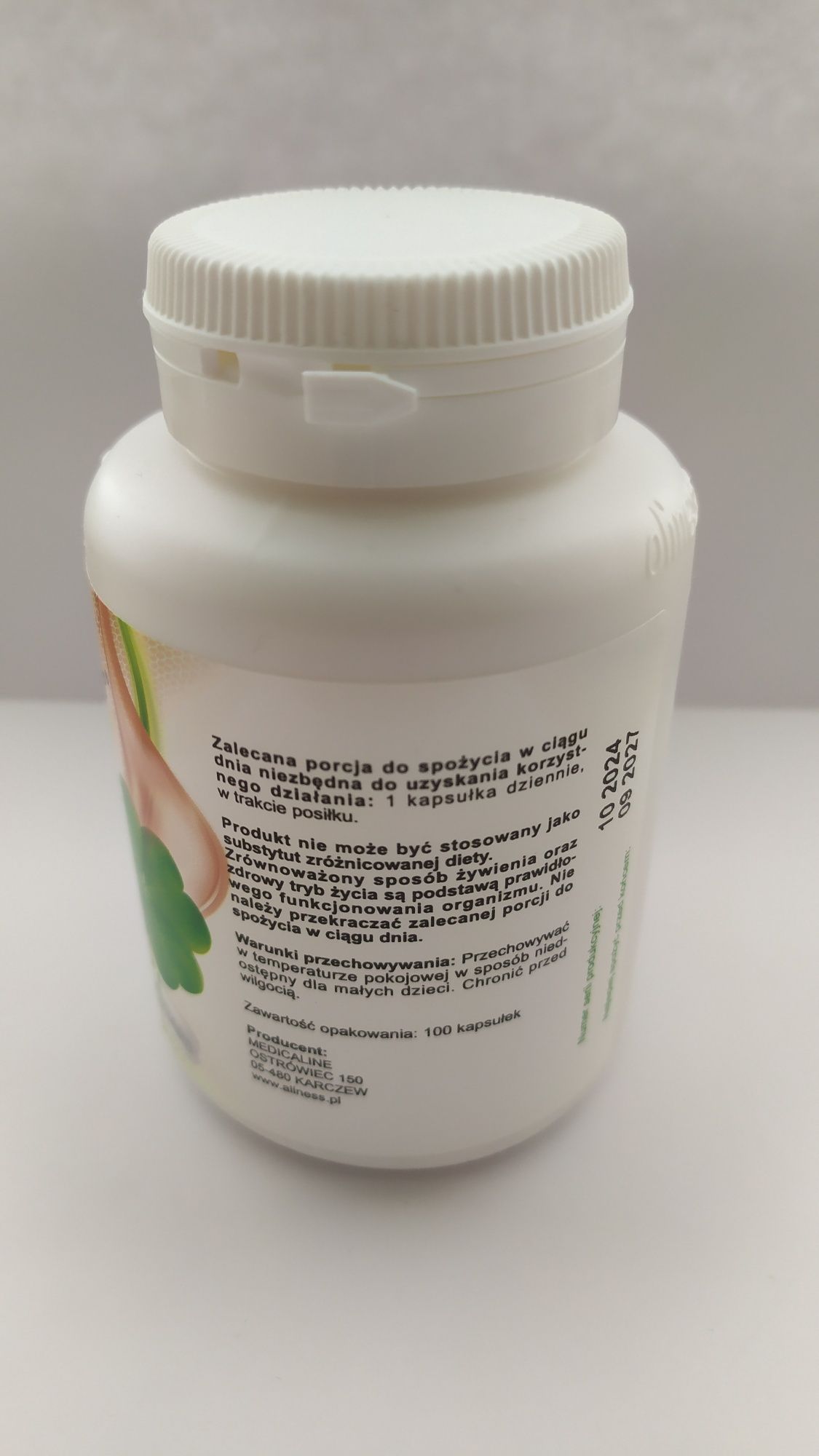 Methylo Folian 5-MTHF 600 mikrogram Suplement diety Alliness 100 kapsu