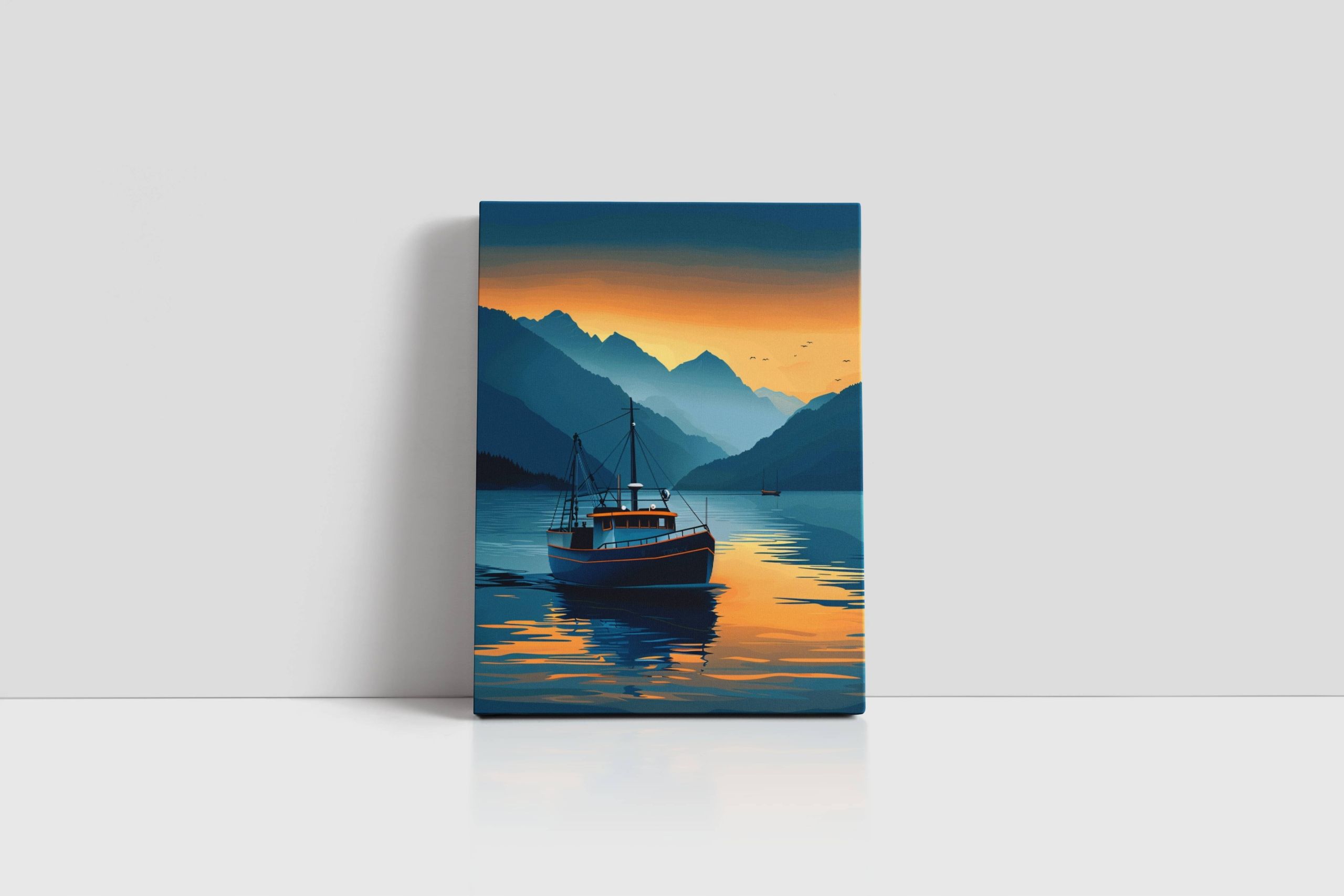 Obraz na płótnie "Zachód Słońca na Morzu" 45x60 cm do salonu