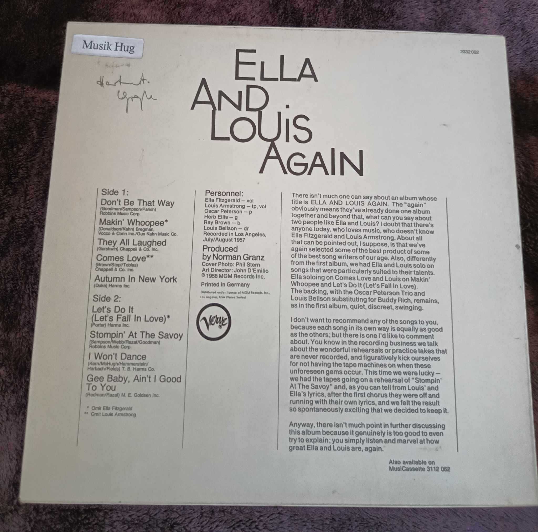 Ella And Louis Again Vol. 1  LP