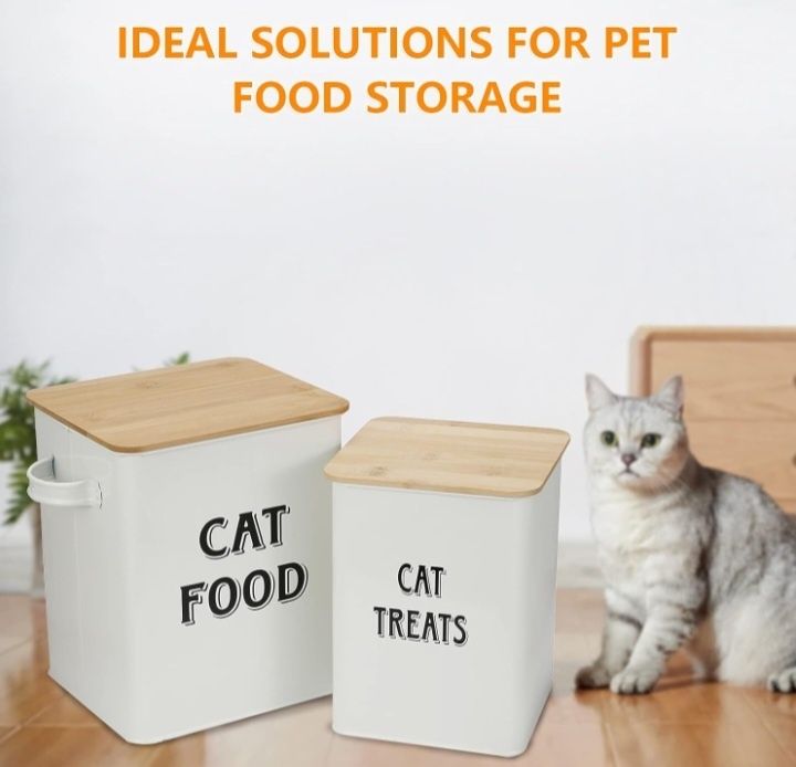 Zestaw pojemników na karmę i smakołyki dla Kotów domowych z łopatką