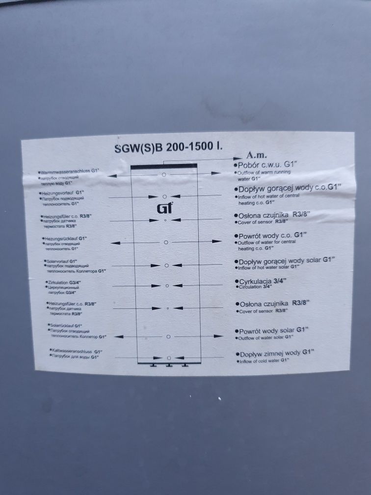 Galmet zbiornik na wodę solary 400l. Demontaż 2 wężownice