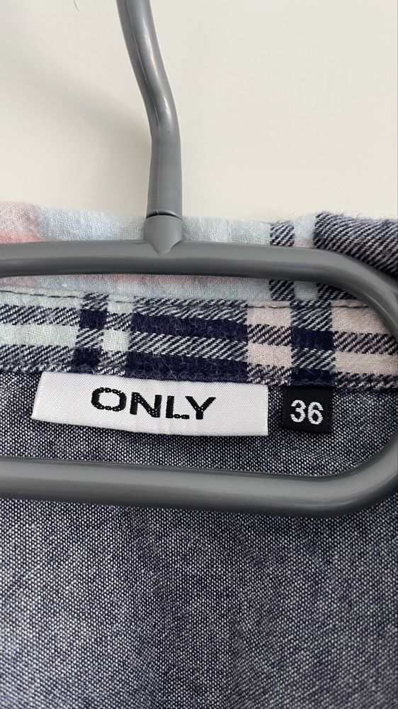Flanelowa koszula w krate only rozowa niebieska S/36