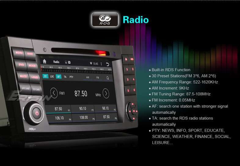 Auto-rádio 2 din android 14 64GB para Mercedes E220 w211 w219 w463