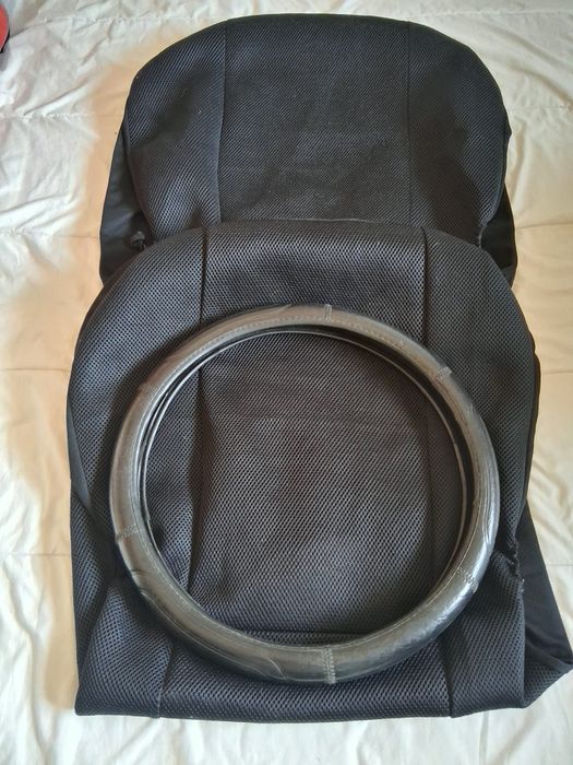 Cobertura de Volante + Capa dos 2 Bancos Dianteiros Auto