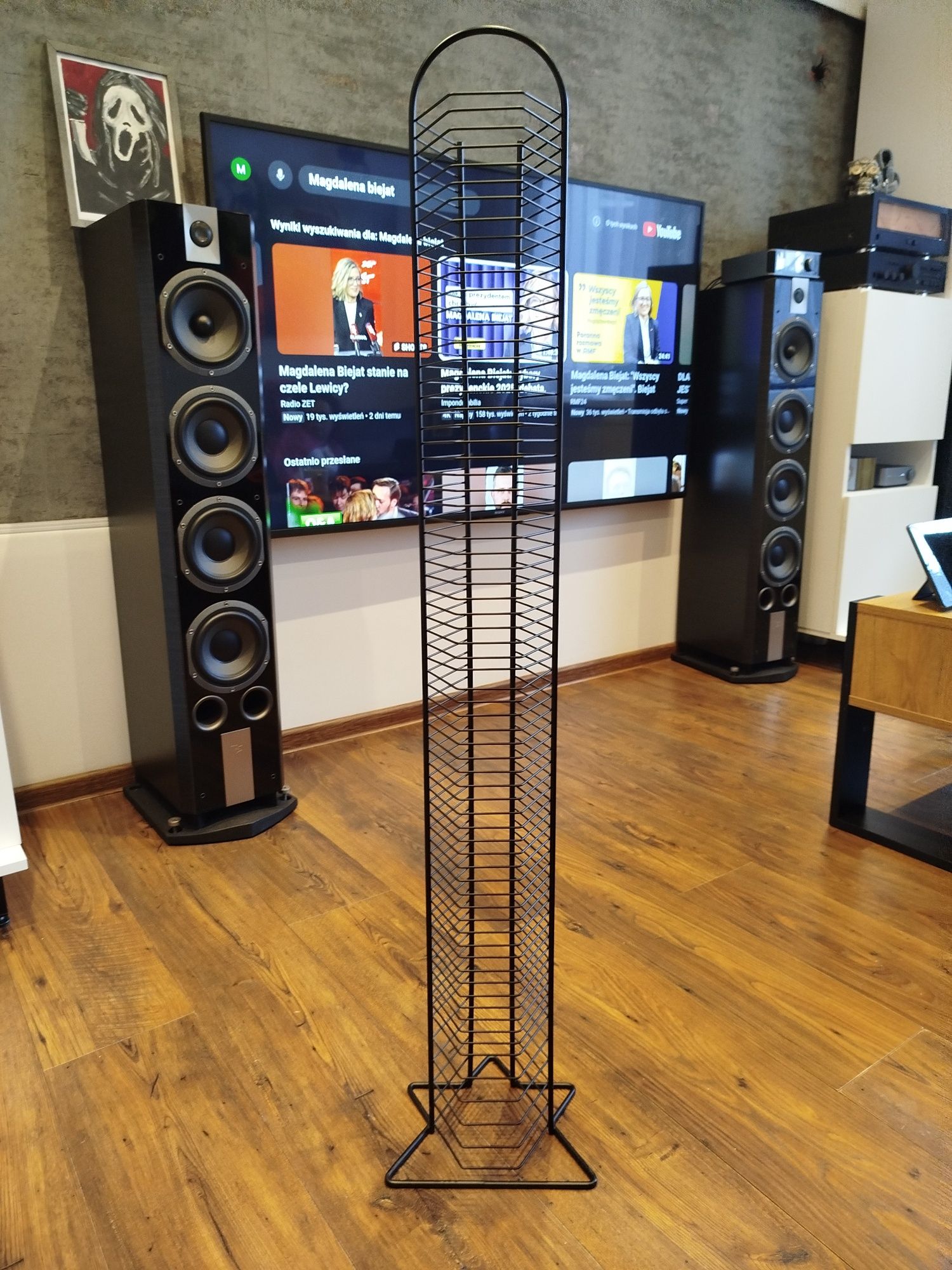 Stojak na płyty CD 70szt bardzo ładny czarny mat