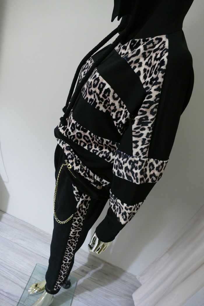 My vogue premium dres welur dresówka animal print łańcuch M-L