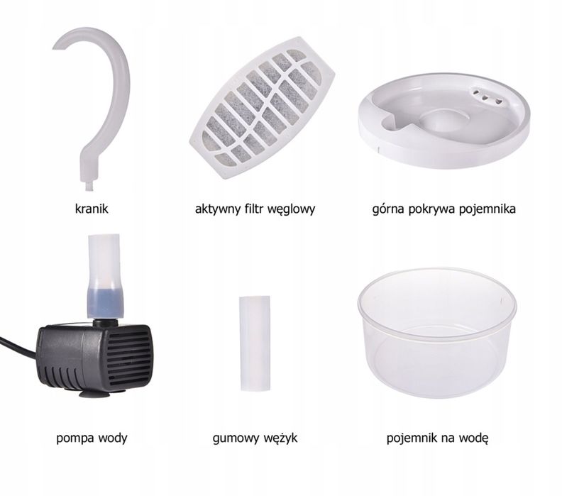 POIDŁO Automatyczna fontanna WODNA królika LED 2L