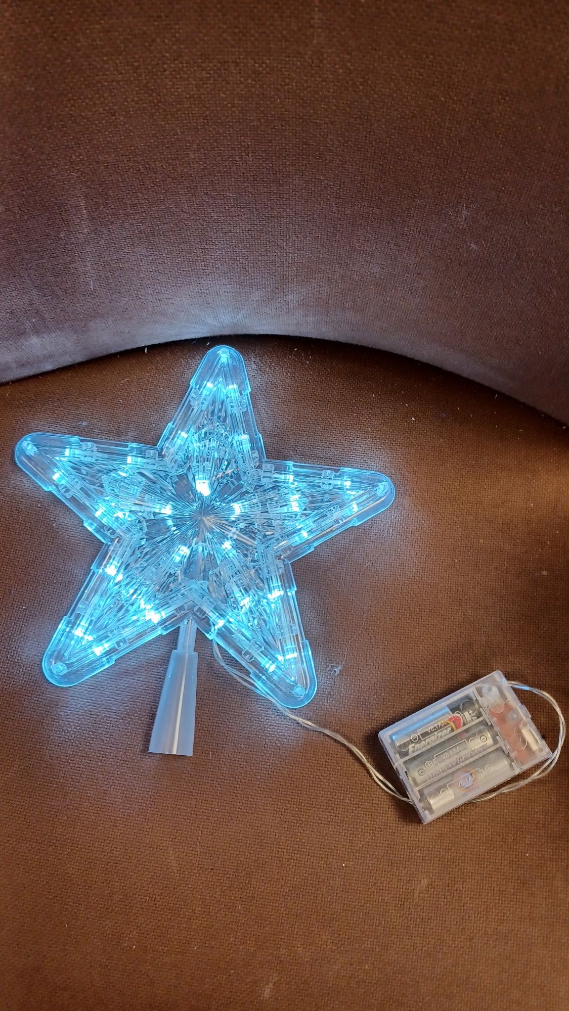Podświetlany toper choinkowy gwiazda Wbudowane diody LED czubek choink
