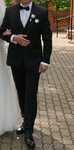 Czarny elegancki smoking garnitur
