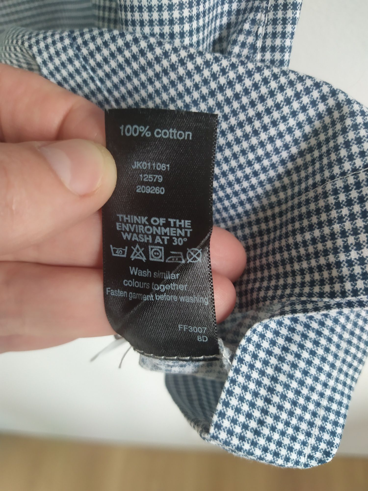 Bawełniana bluzka w granatowo-białą kratkę r. M/L F&F